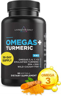 Omega 3 6 9 Plus Turmeric Curcumin Supplement 60 Softgels U44861