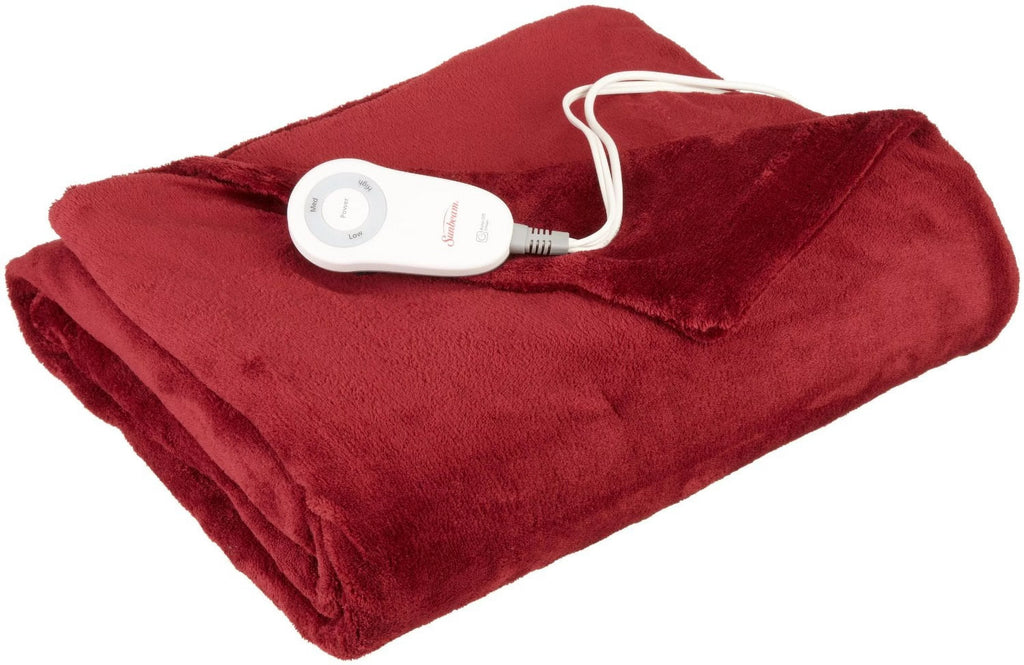 Electric Heated Throw Blanket Microplush Garnet Red U737