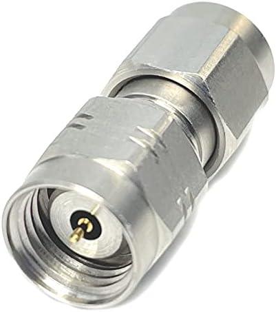 Precision 1.85 mm Male to SMA Male Microwave Adapter, DC to 26.5 GHz, 50 Ohm, Stainless Steel Body P937