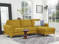 Yellow Velvet Sectional Loveseat and Chaise P81270