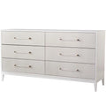 White Wood Dresser with Six Drawers F8879