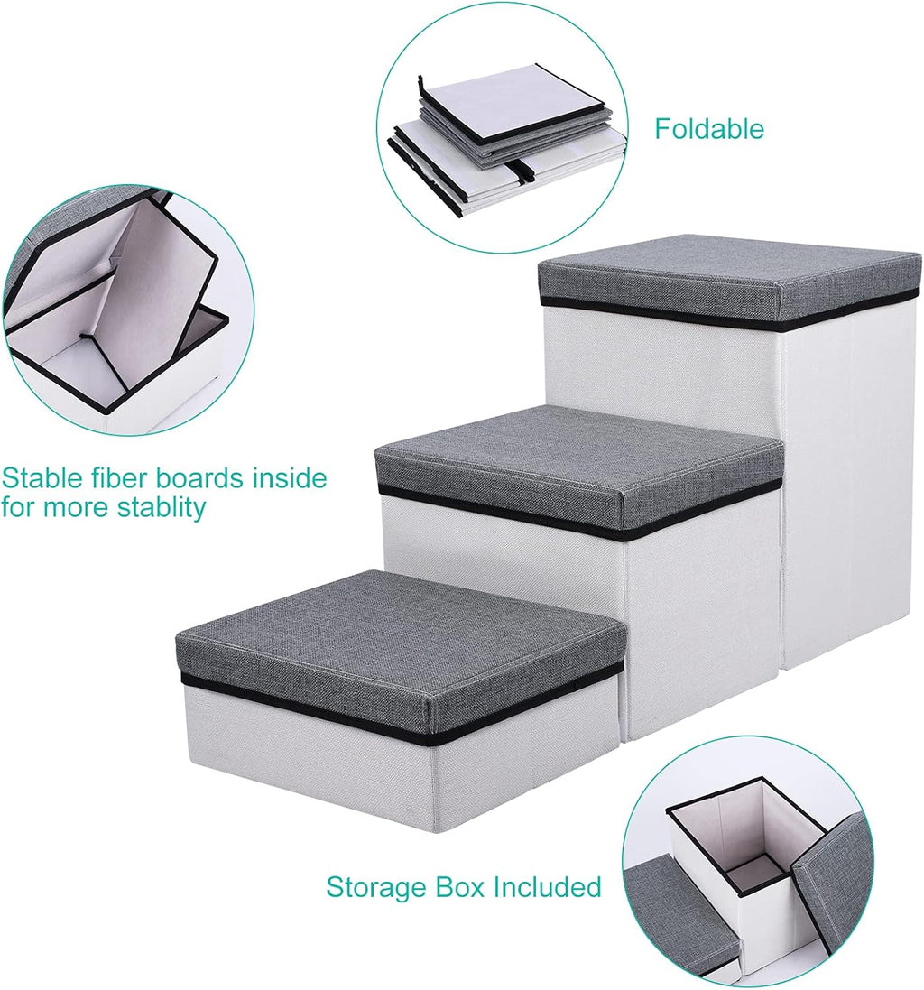 Grey 3 Step Folding Pet Stairs M561174