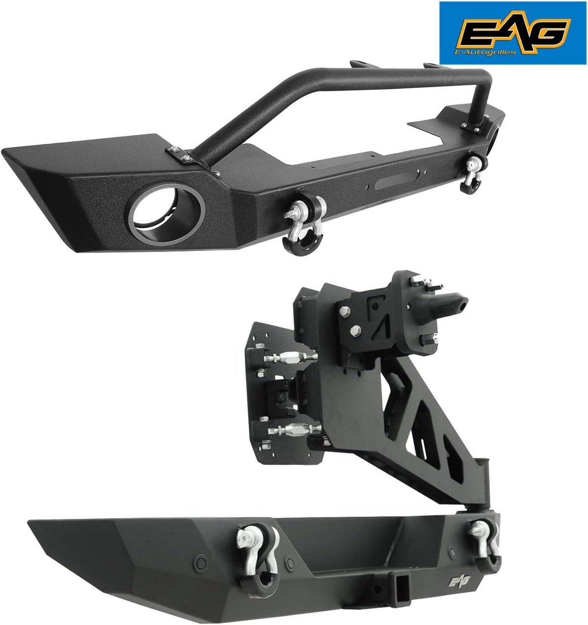 Rock Crawler Front Bumper with Tire Carrier Combo for Wrangler JL B961826