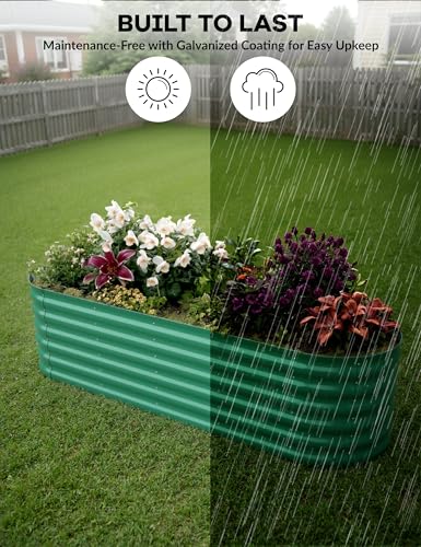 Oval Galvanized Steel Raised Garden Bed S52703