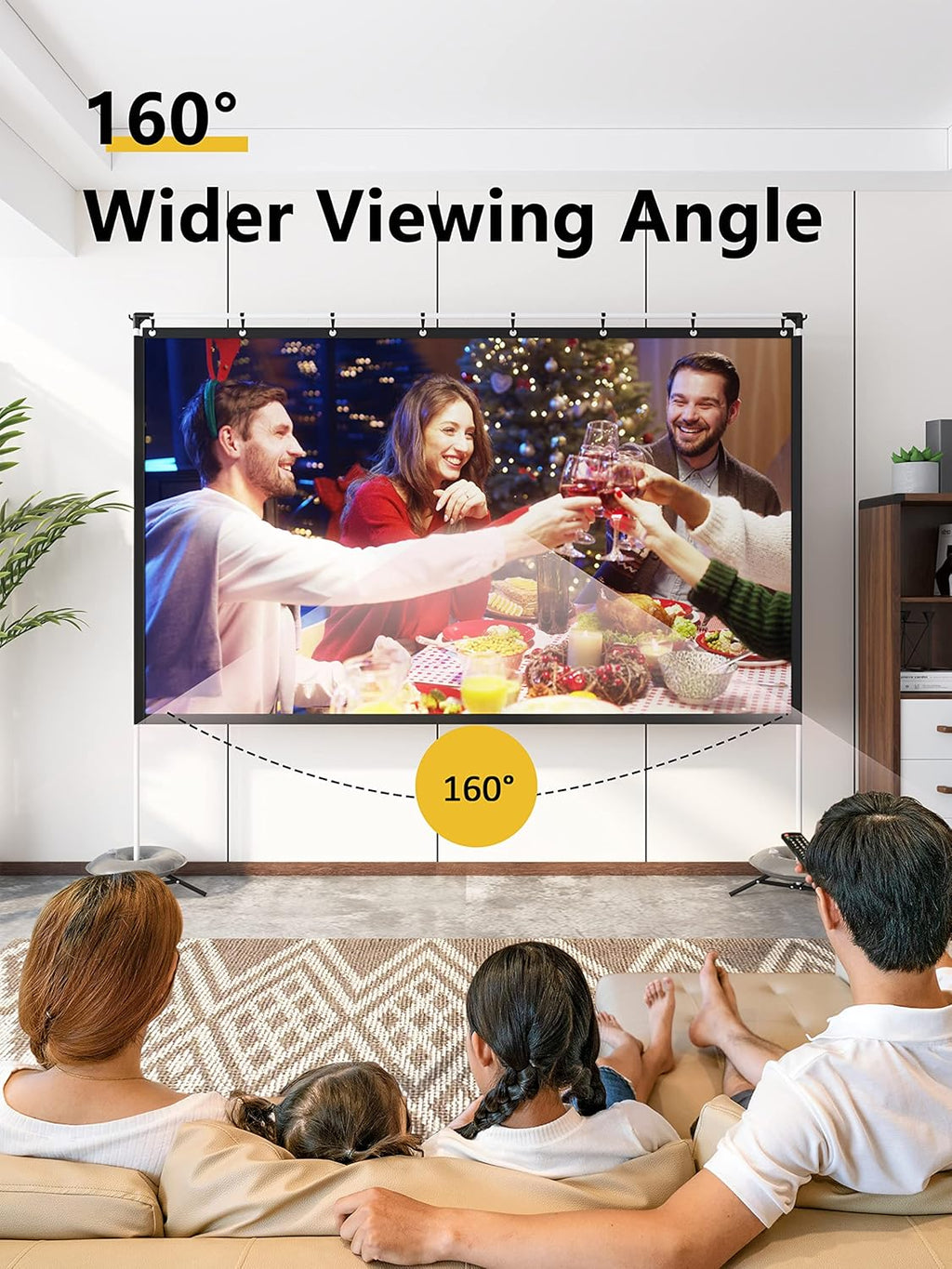120 Inch 16:9 Portable Projector Screen with Stand and Carry Bag G8170