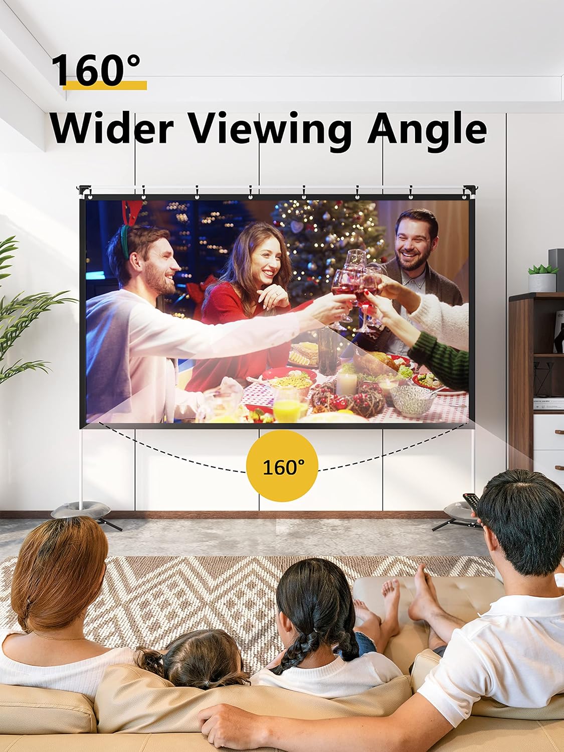 120 Inch 16:9 Portable Projector Screen with Stand and Carry Bag G8170
