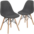 Gray Upholstered Accent Chairs Set of 2 W8972