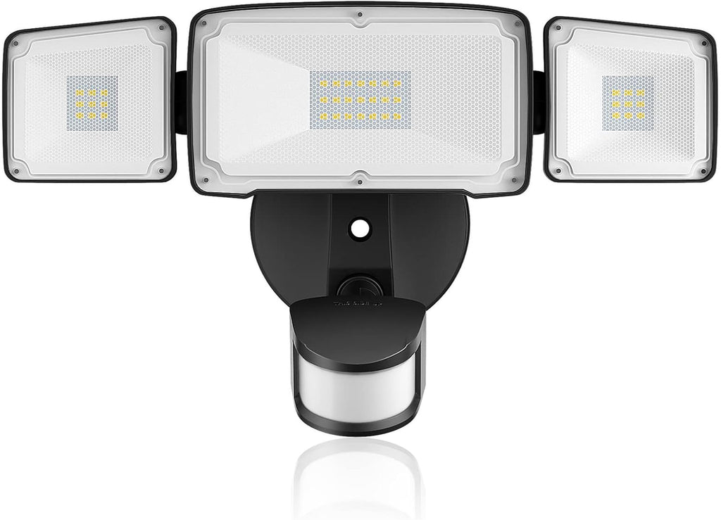 3 Head LED Security Lights with Motion Sensor, 40W, IP65 Waterproof, Brown, Pack of 2 Y928