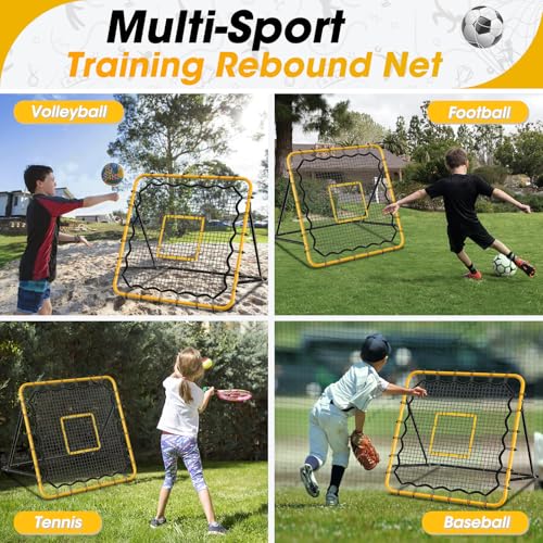 3.7×3.7FT Multi-Sport Training Rebound Net with Pitching Target W86033
