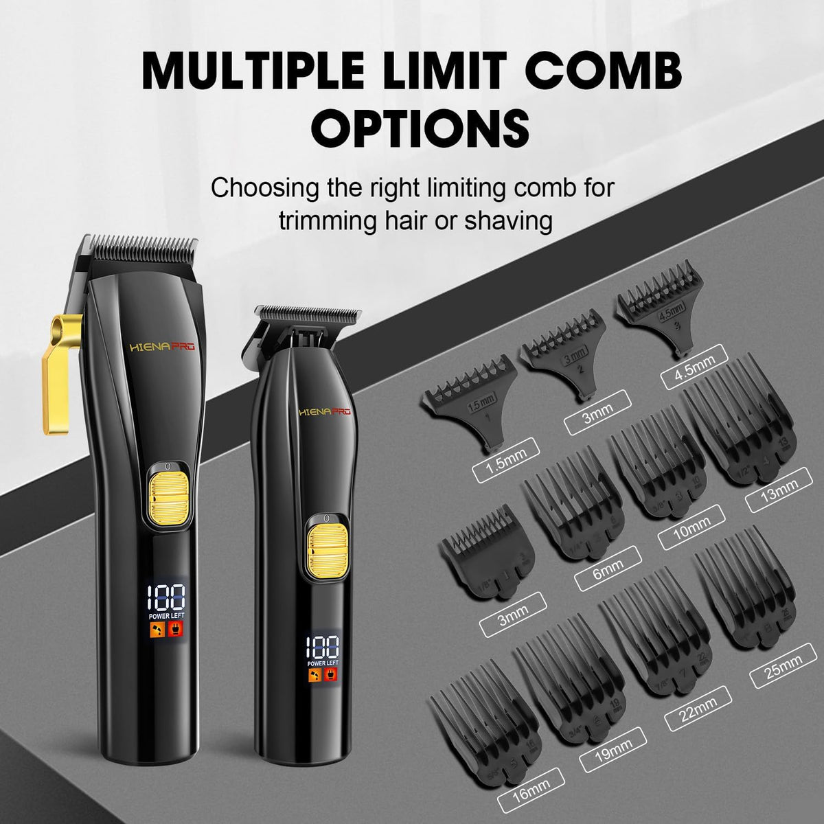 Black Cordless Hair Clippers and Trimmer Kit B483714