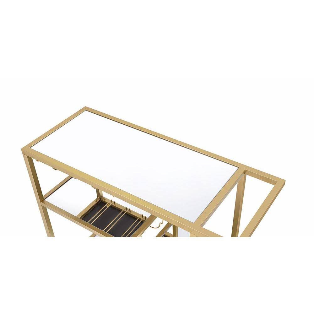 Gold and Clear Glass Serving Cart B60365