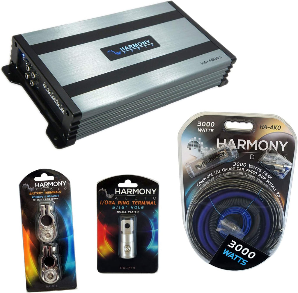 Car Stereo Class D Mono Subwoofer Amplifier Bundle with Amp Kit T669598