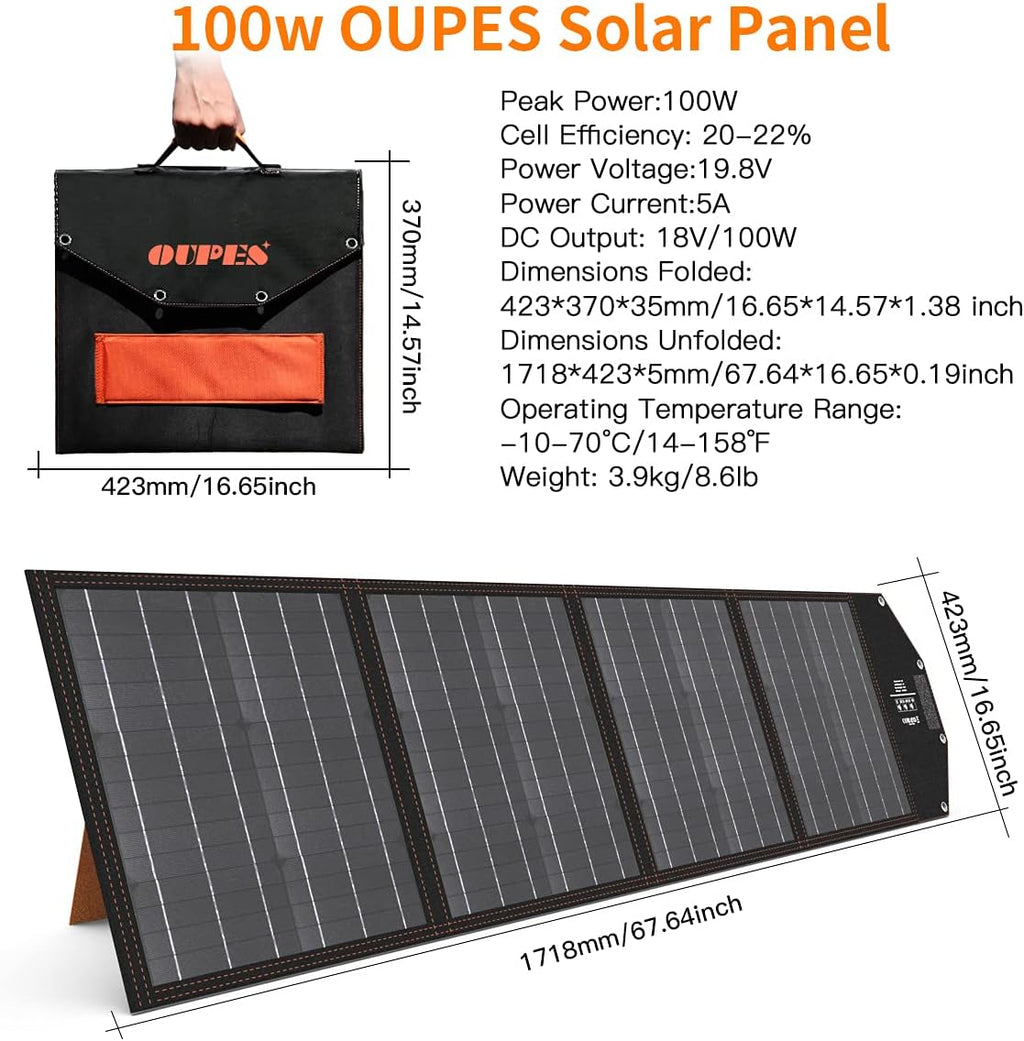 600W Portable Power Station with 100W Solar Panel F782