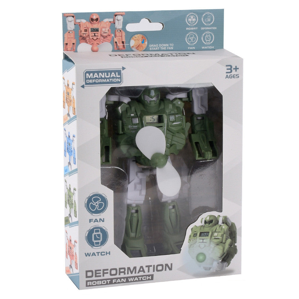 Digital Watch 3 In 1 Deformation Robot Fan S50208
