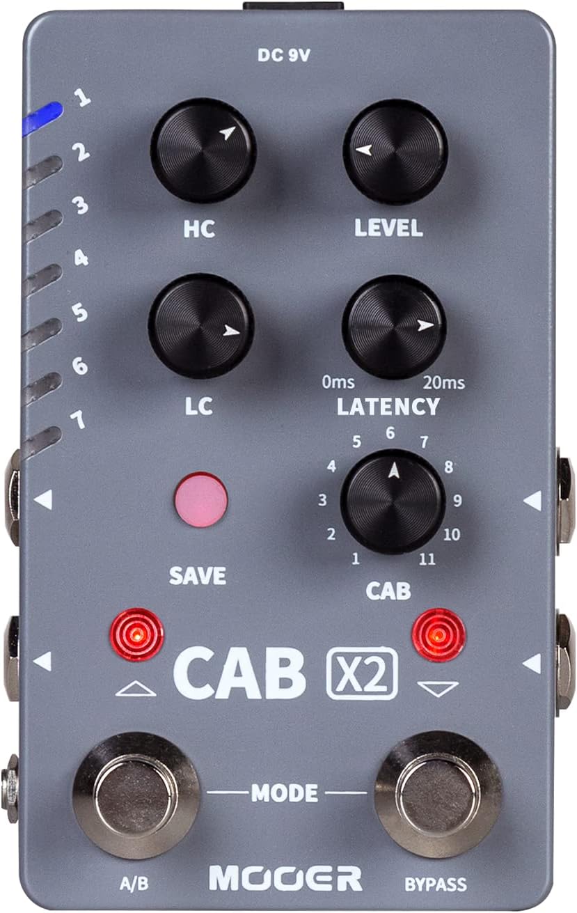 Dual Footswitch Cabinet Simulation Pedal with 14 Presets V78022