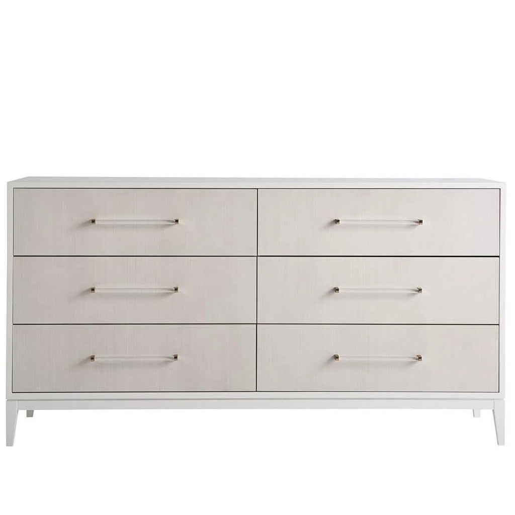 White Wood Dresser with Six Drawers F8879