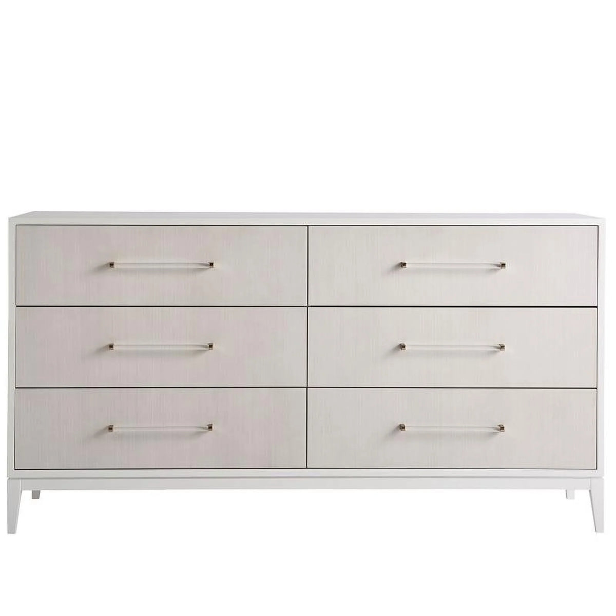 White Wood Dresser with Six Drawers F8879
