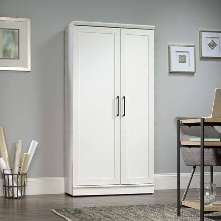 Soft White 2-Door Wood Storage Cabinet G8173