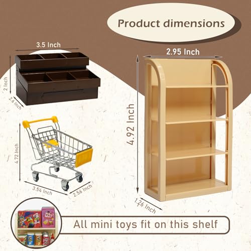 Mini Shopping Cart Playset with Cash Register and Play Food O2189