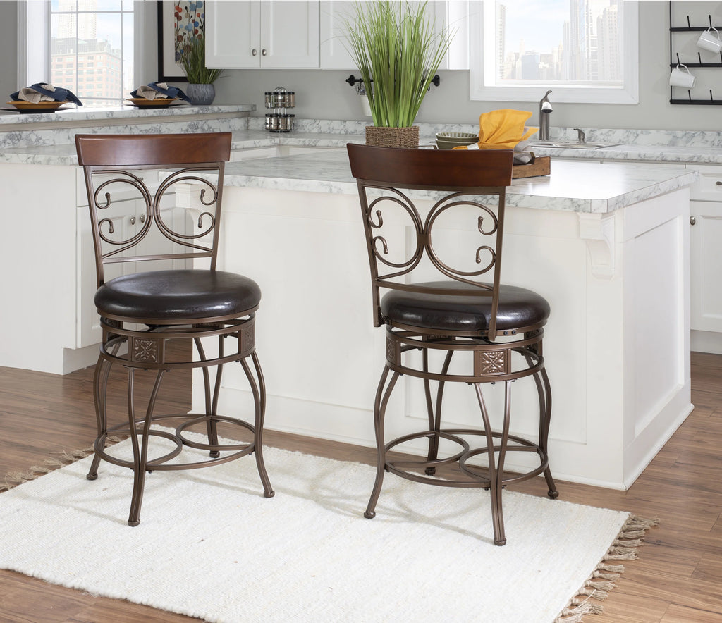 Dark Bronze Metal Counter Stool with Swivel W802