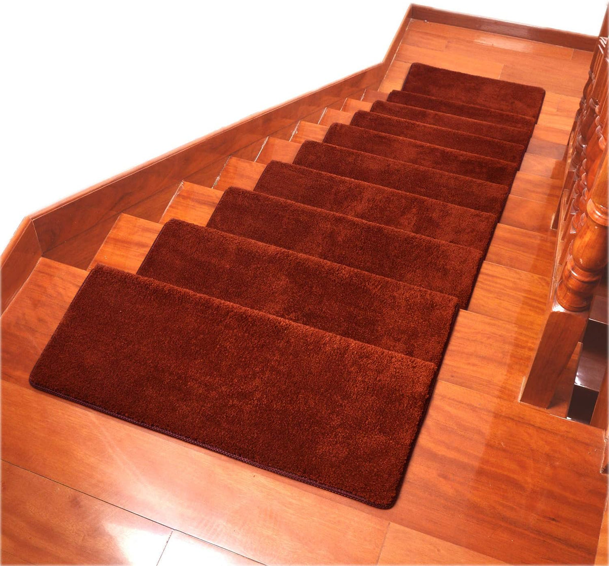 Grey Cotton Fiber Self-Adhesive Carpet Stair Treads Pack of 2 B63511