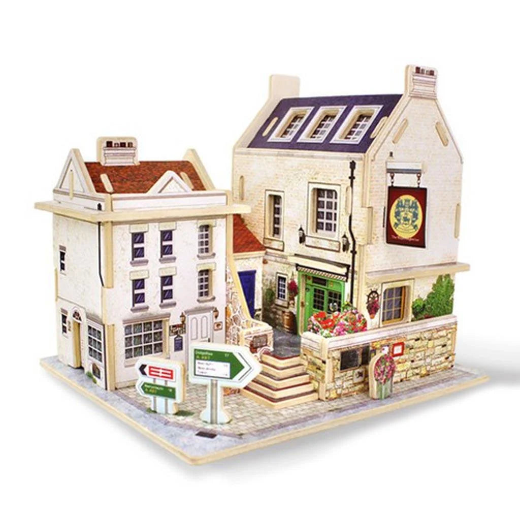 Britain Bar Pub Life Scene 3D Wooden Dollhouse Miniature With Furniture L94901