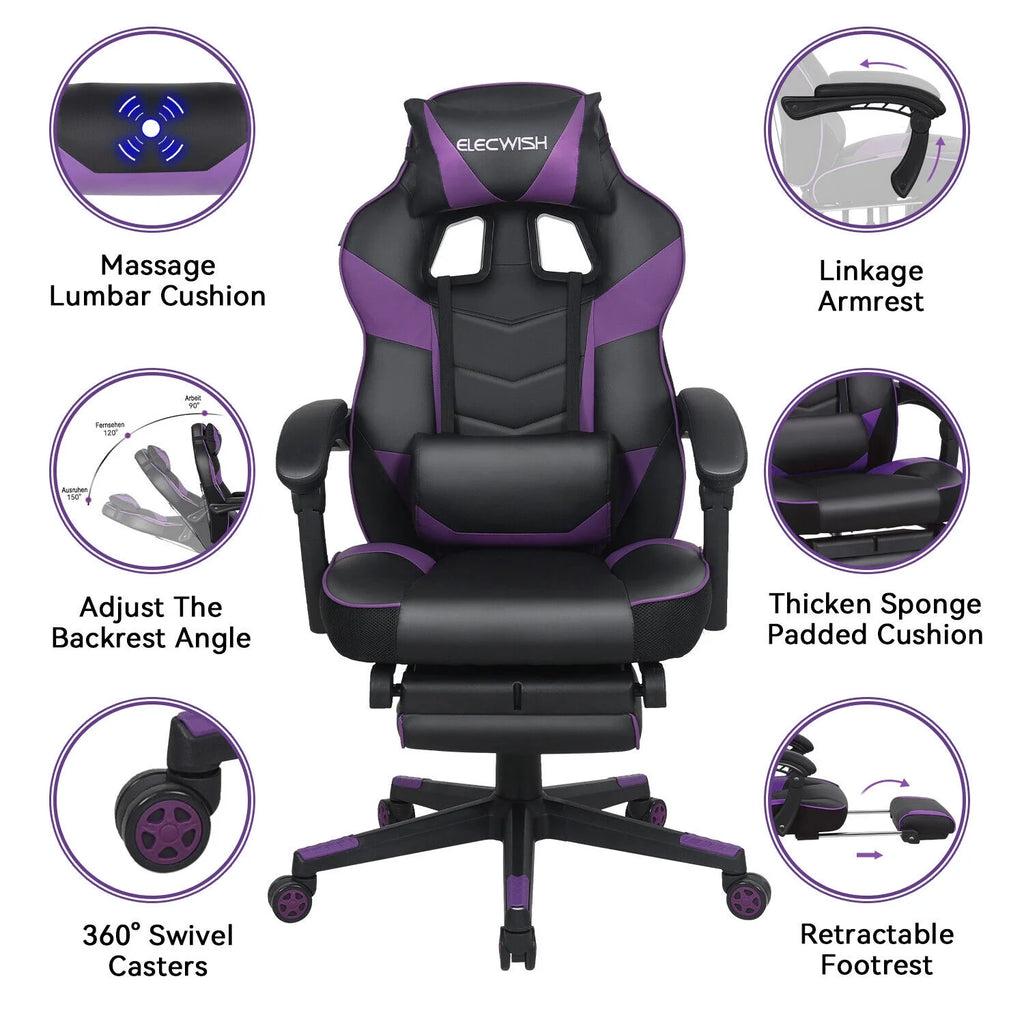 Purple Massage Gaming Chair C569