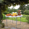 48in Portable Folding Table Round Plastic Steel C3012