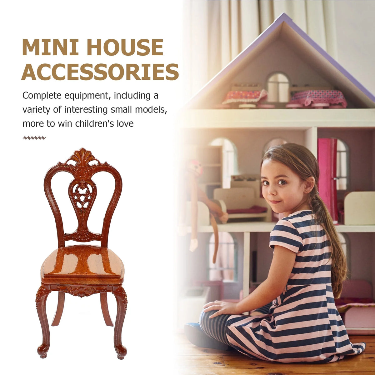 Mini Metal Bench Doll House Furniture U654057