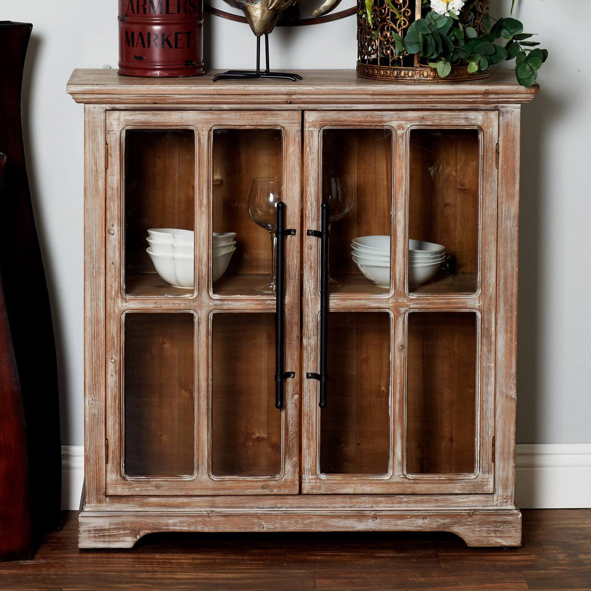 Brown 2-Door Wooden Rectangular Cabinet O1132