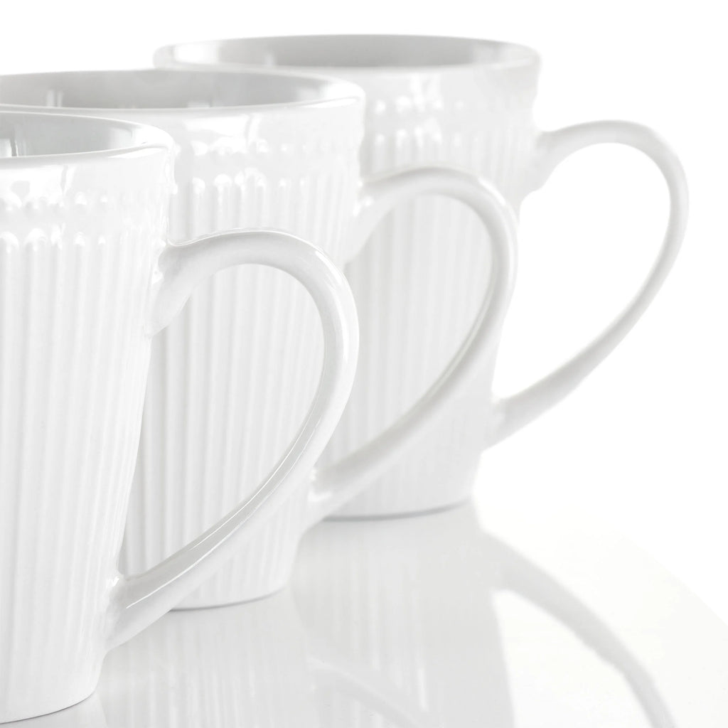 12 Piece Porcelain Mug Set in White H8228