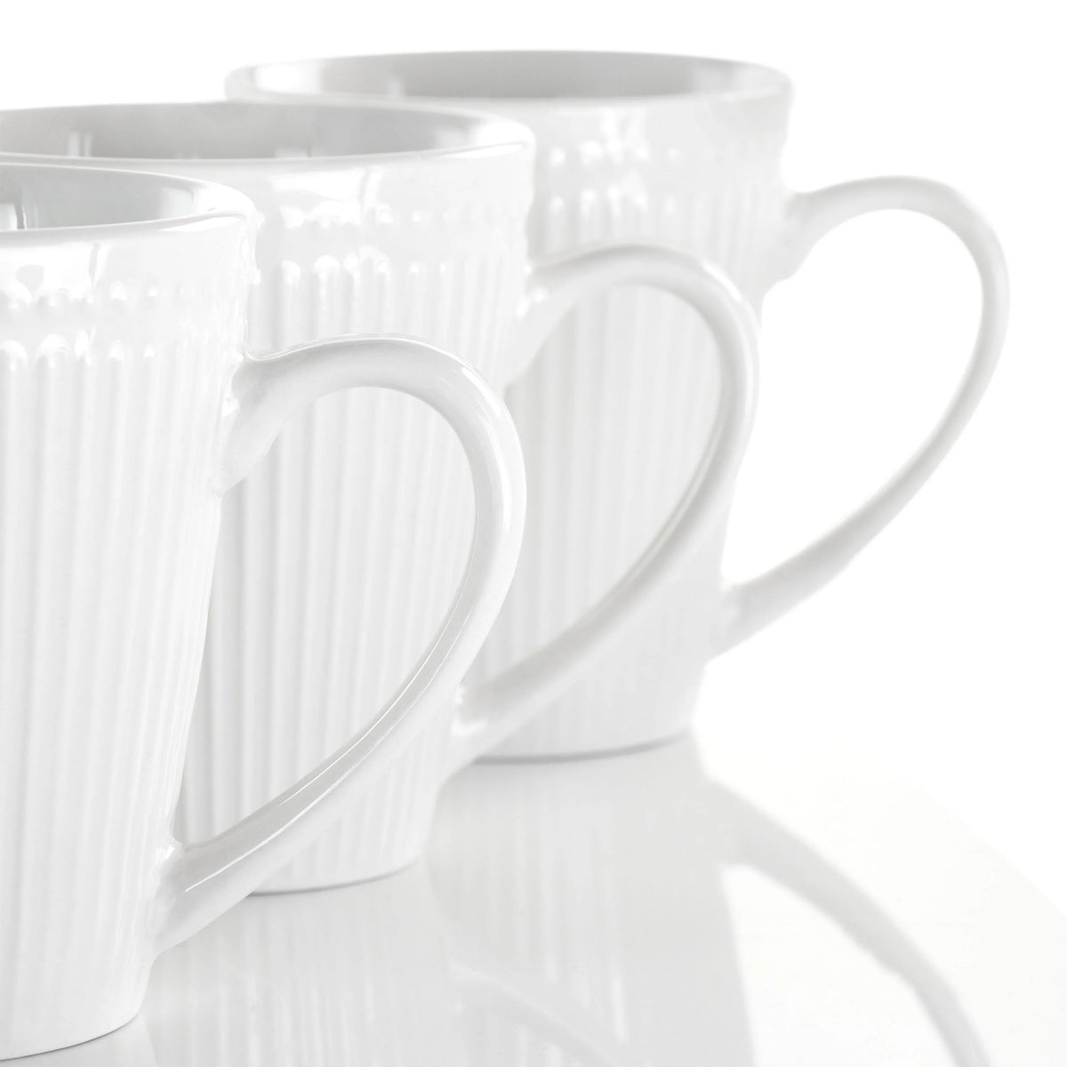 12 Piece Porcelain Mug Set in White H8228