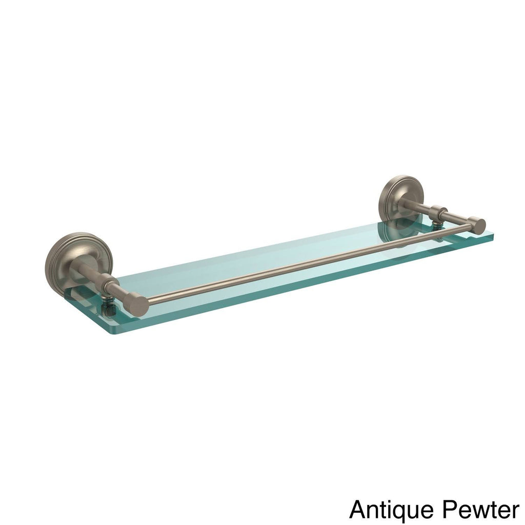 22x22 Tempered Glass Shelf with Gallery Rail Antique Pewter D2930