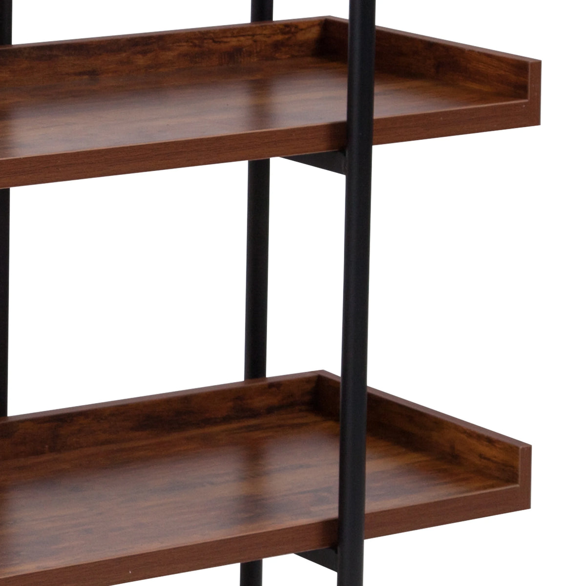 3 Shelf Storage Display Unit Bookcase with Black Metal Frame S9042