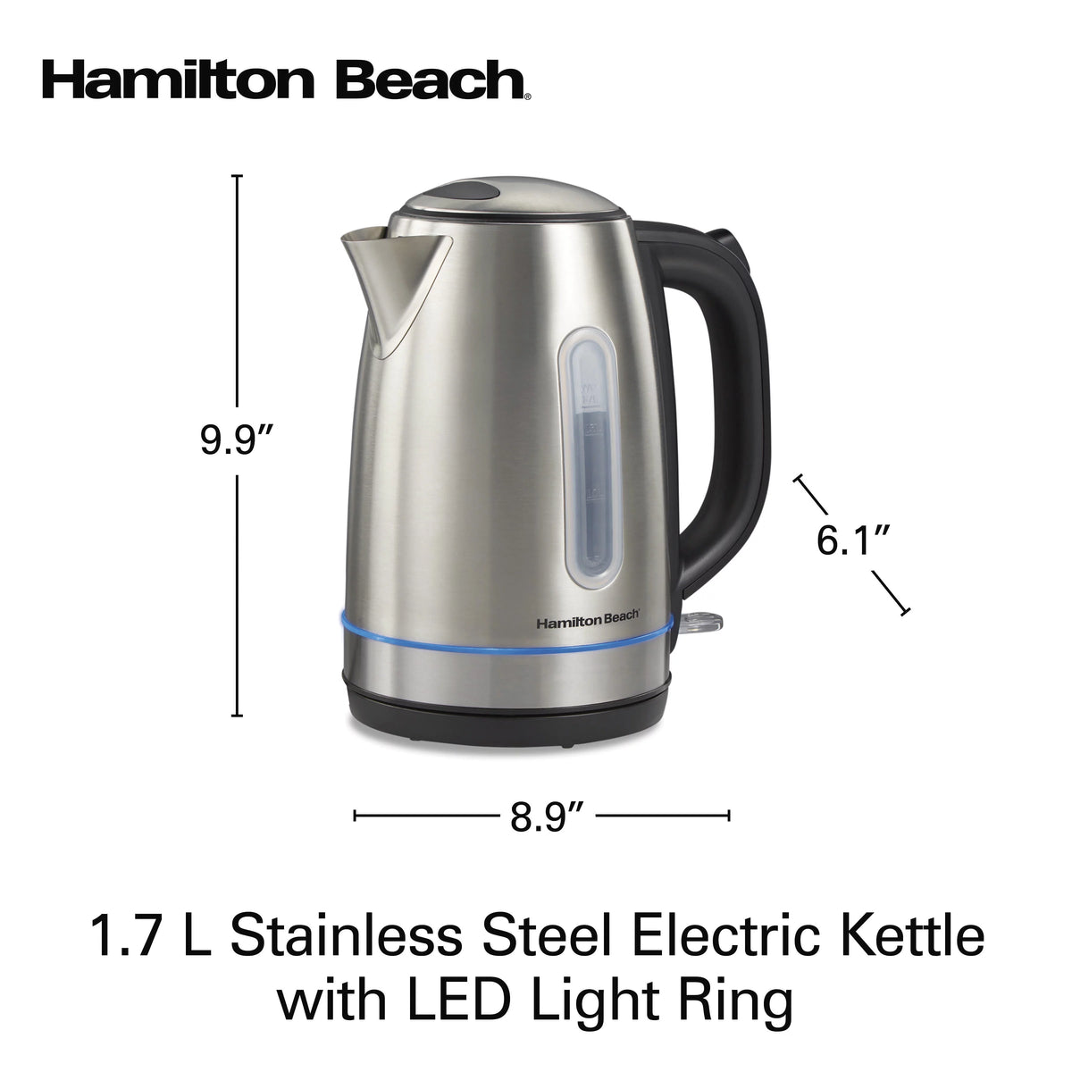 Stainless Steel Electric Kettle, 1.7 Liter Capacity H7936