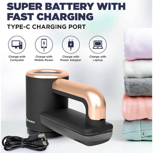 Rechargeable Fabric Shaver & Lint Remover with LED Display, 3-Speed Portable Electric Fur Zapper & Pill Cutter - Blue N472453