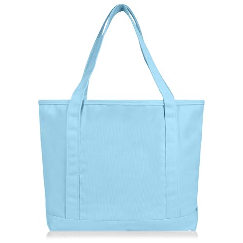 20" Solid Color Cotton Canvas Shopping Tote Bag I293685