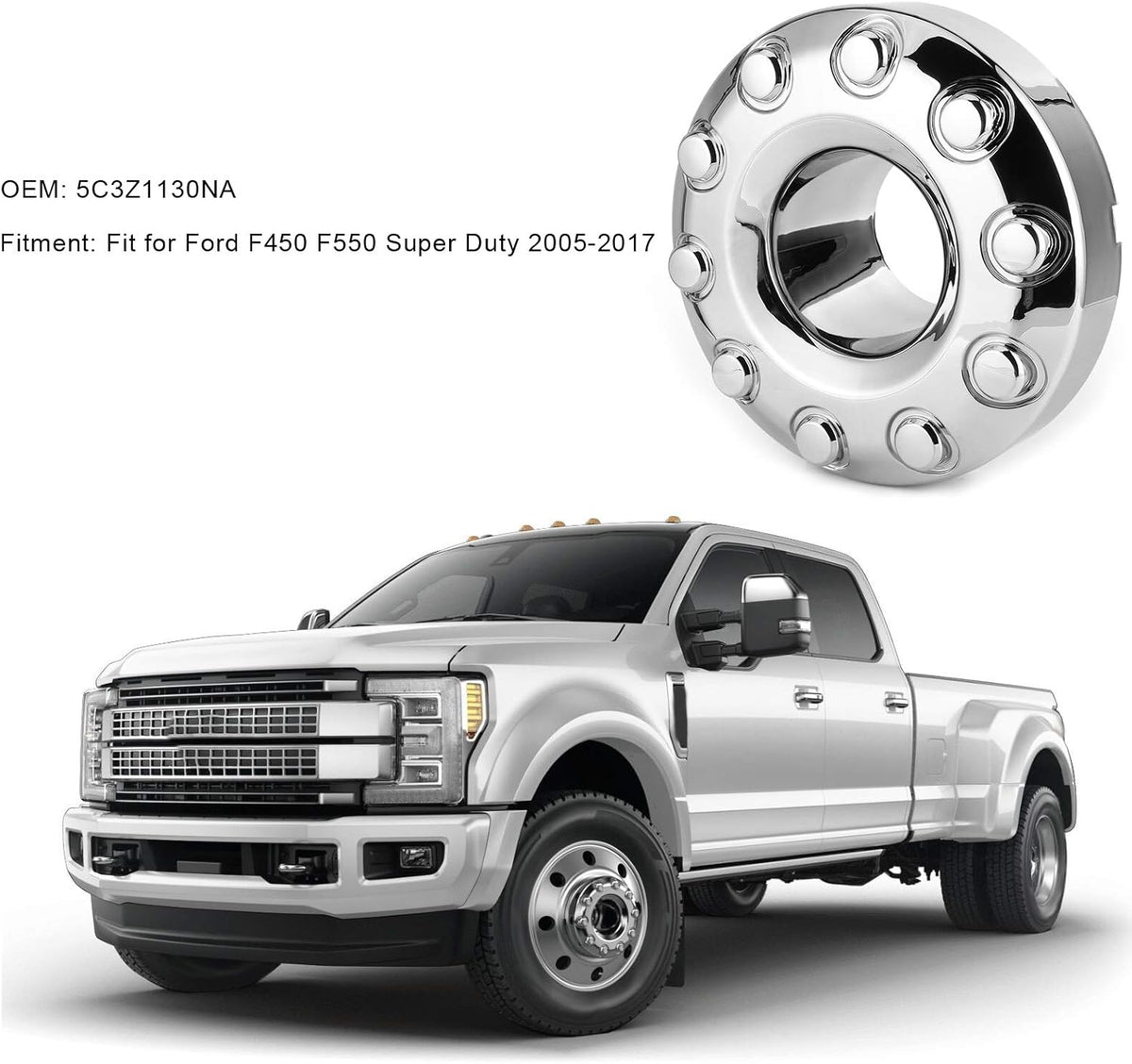10 Lugs Aluminum Front Wheel Center Hub Cap O544321