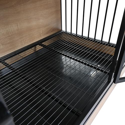 XL Double Large Wooden Dog Crate Furniture with Tray & Partition K1417