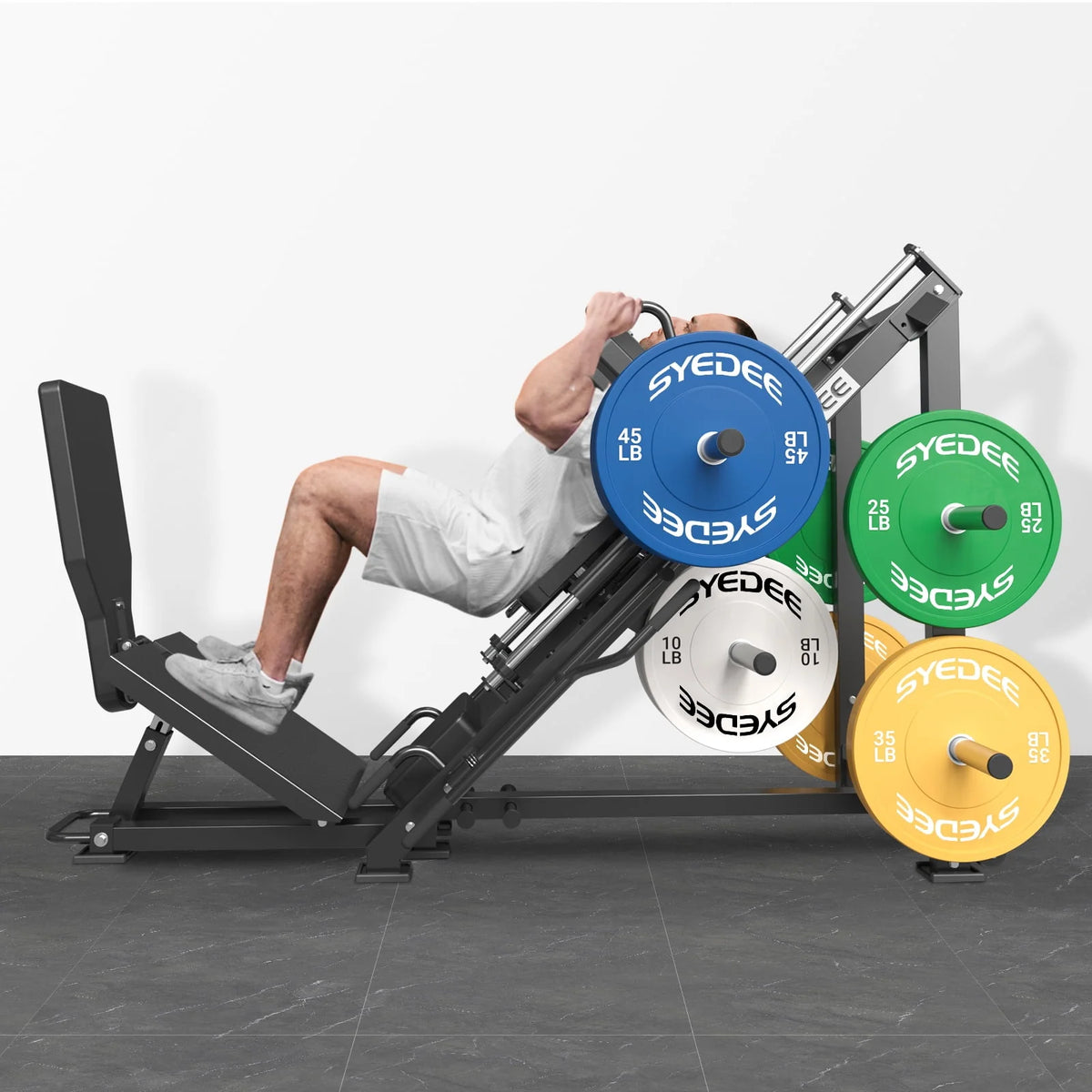 Leg Press Hack Squat Machine with Weight Storage D656