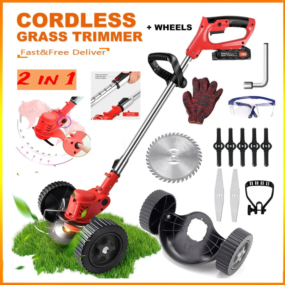 Cordless Electric Grass Trimmer with Wheels B1950