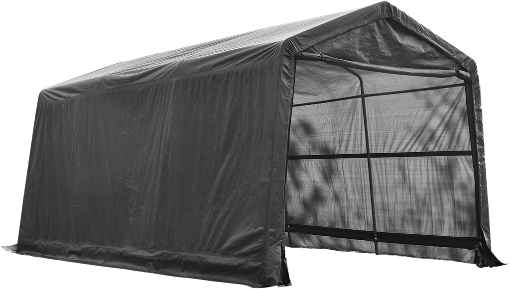 10x15ft Heavy Duty Carport Canopy with Sidewalls Portable Shed I652
