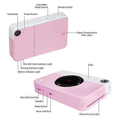 Full-Color Instant Print Digital Camera 5MP with Zink 2x3" Photo Paper H81399