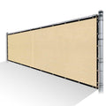 Beige Privacy Fence Screen HDPE Mesh Screen with Reinforced Grommets U82067