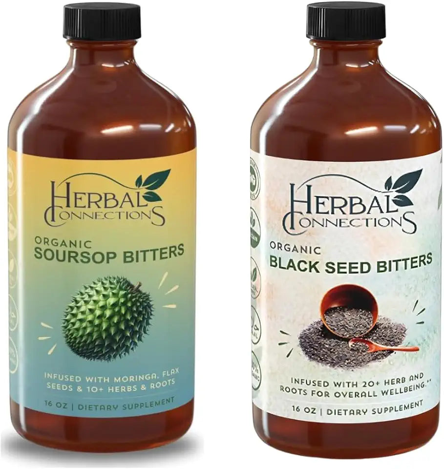 Organic Soursop & Black Seed Bitters Bundle, 16 Ounces Each J15932