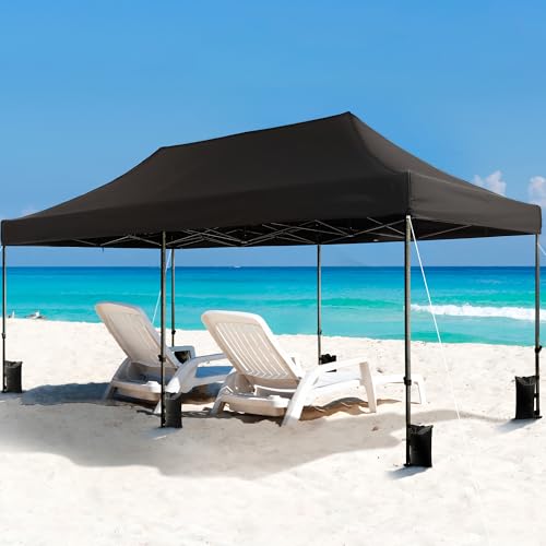 White 10x20 Pop Up Canopy Tent with Wheeled Carry Bag F4249