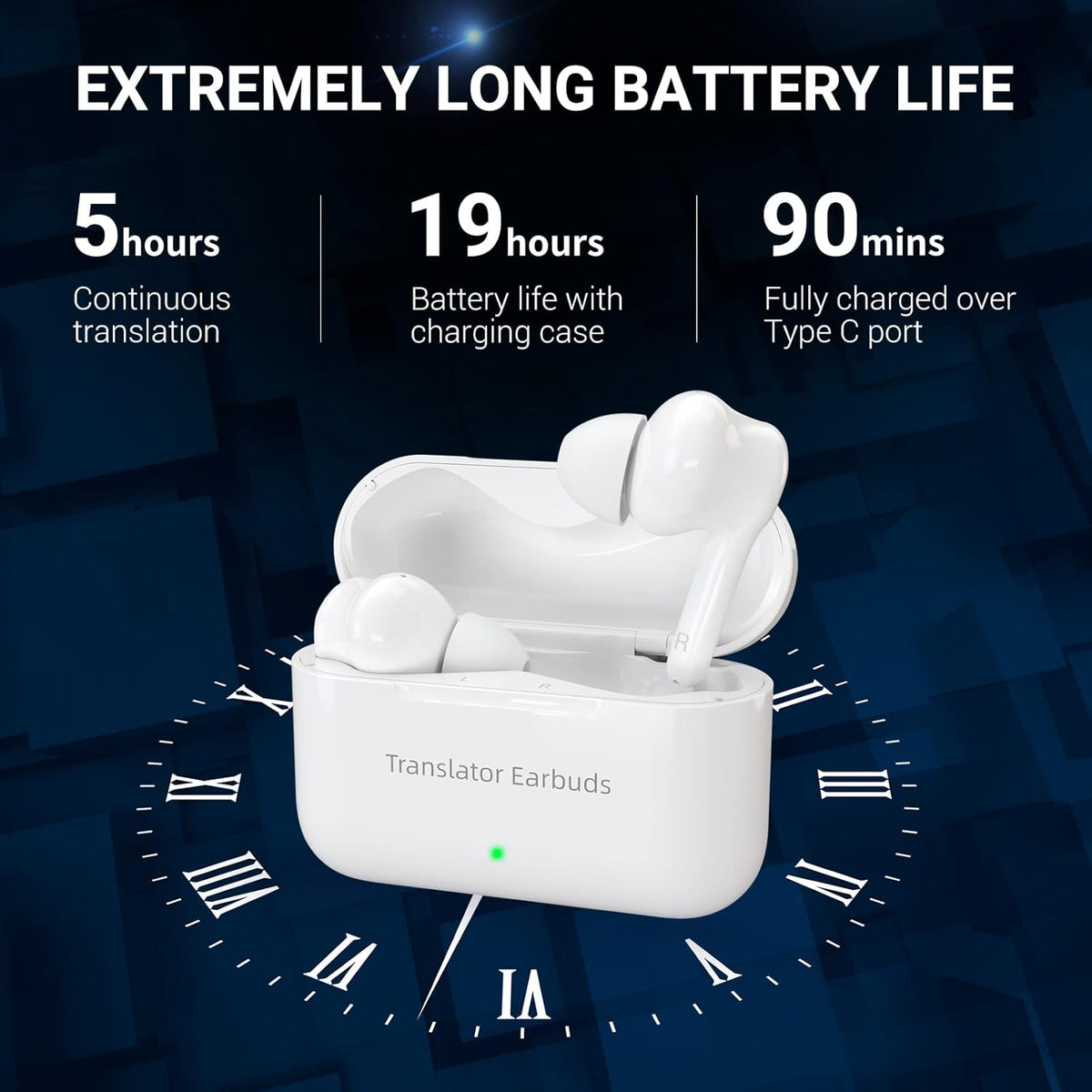 71 Language Instant Voice Translator Earbuds with Bluetooth Q310777