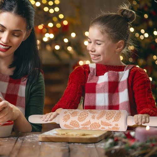 Embossed Wooden Rolling Pin 35cm U123833
