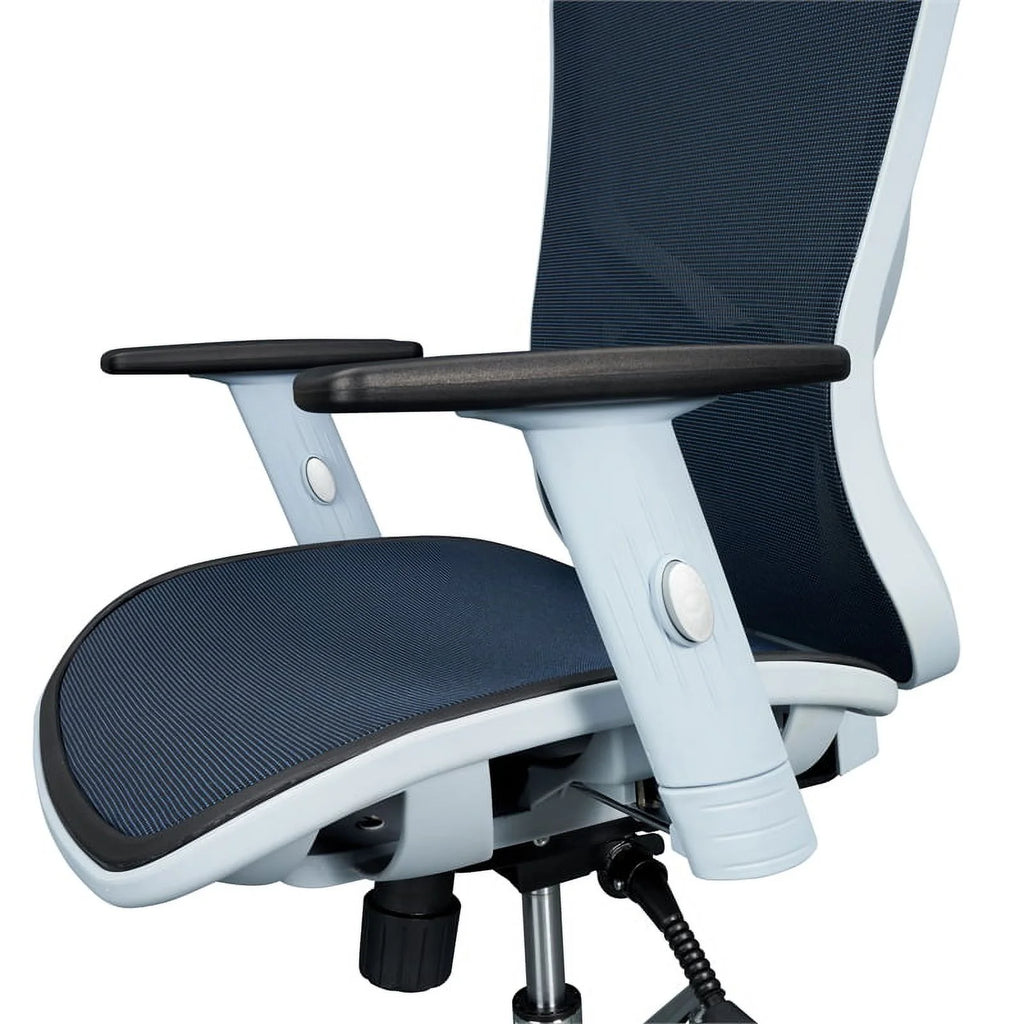 Blue Fabric Mesh Office Chair with Arms M387730