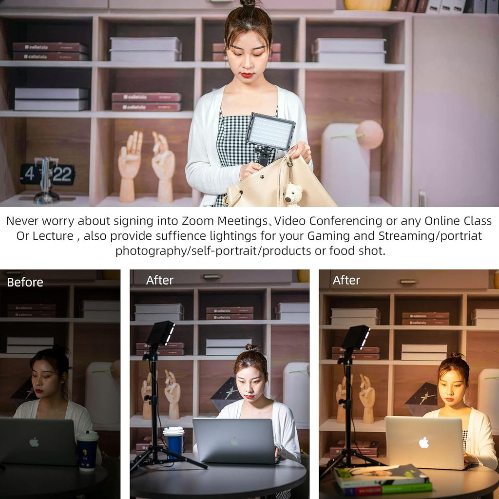 RGB Photography Lighting Kit, Tabletop Video Conference Lighting, 3 Packs S685